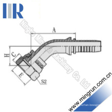 45 Elbow Metric Female Flat Seat Hydraulic Hose Fitting (20241)